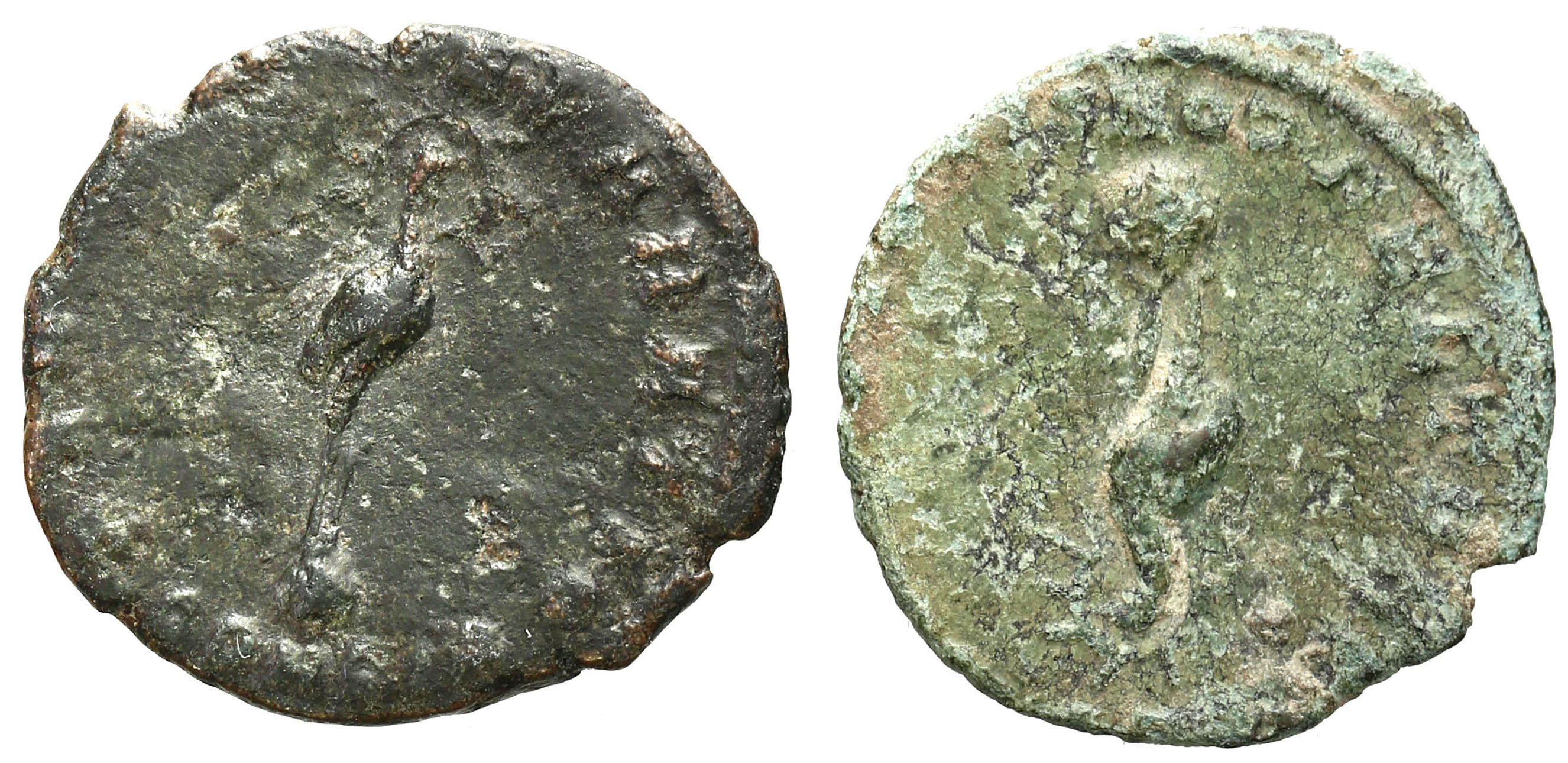 Cesarstwo Rzymskie, Lot 2 sztuk follisów Konstancjusz II 337–361 n.e., Konstantynopol